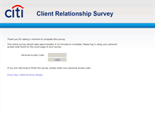 Tablet Screenshot of citi-customersurvey.com